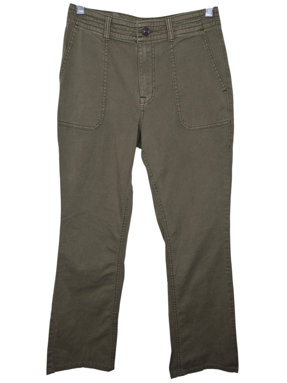 prAna Organic Cotton Stretch Utility Pants Olive Green Womens 2